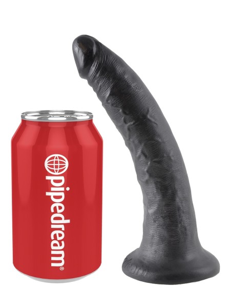 7' Cock Black Dildo Czarne 18Cm King Cock