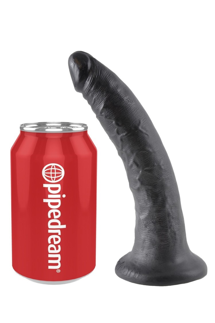 7' Cock Black Dildo Czarne 18Cm King Cock