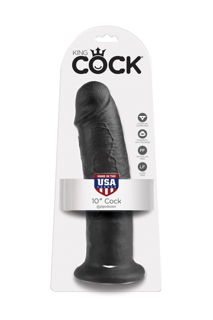 10' Cock Dildo Czarne 25Cm King Cock
