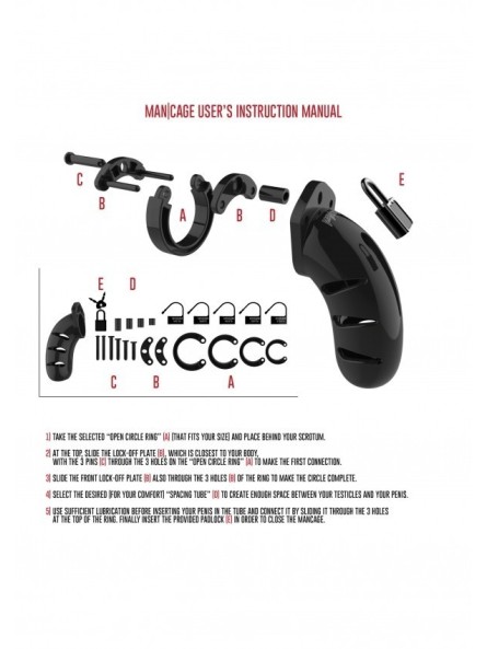 Chastity Model 05 Black Pas Cnoty Czarny Man Cage