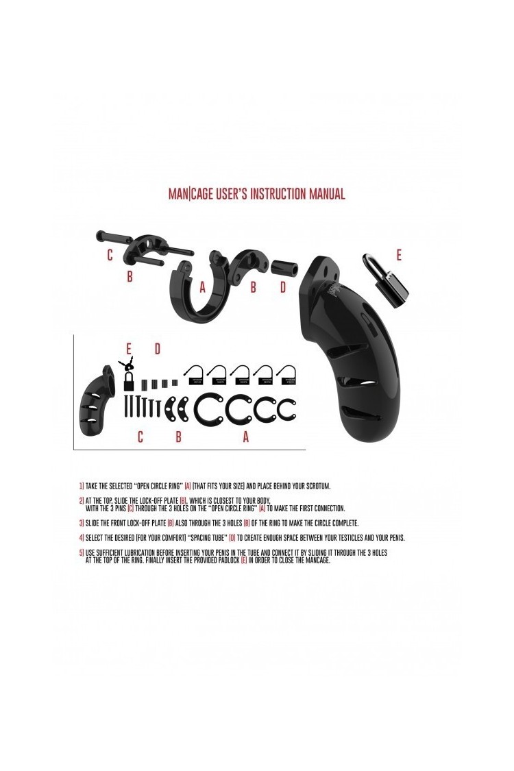 Chastity Model 05 Black Pas Cnoty Czarny Man Cage