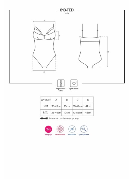 818-Ted-1 Body Czarne S/M Obsessive