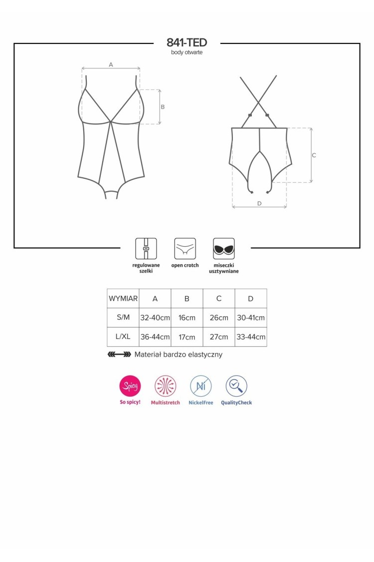 841-Ted-1 Body Czarne S/M Obsessive