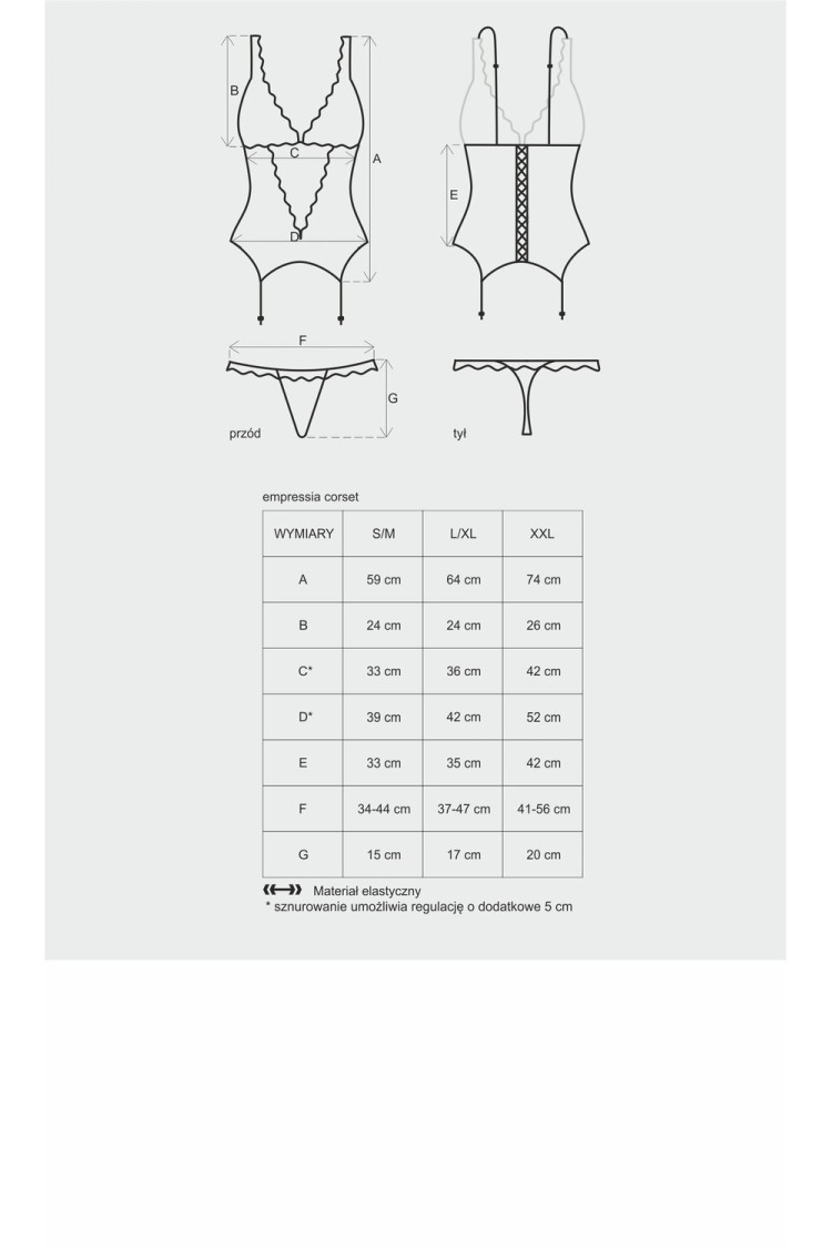 Gorset Ze Stringami Emperita S/M Obsessive
