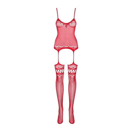 F214 Bodystocking Czerwone S/M/L Obsessive