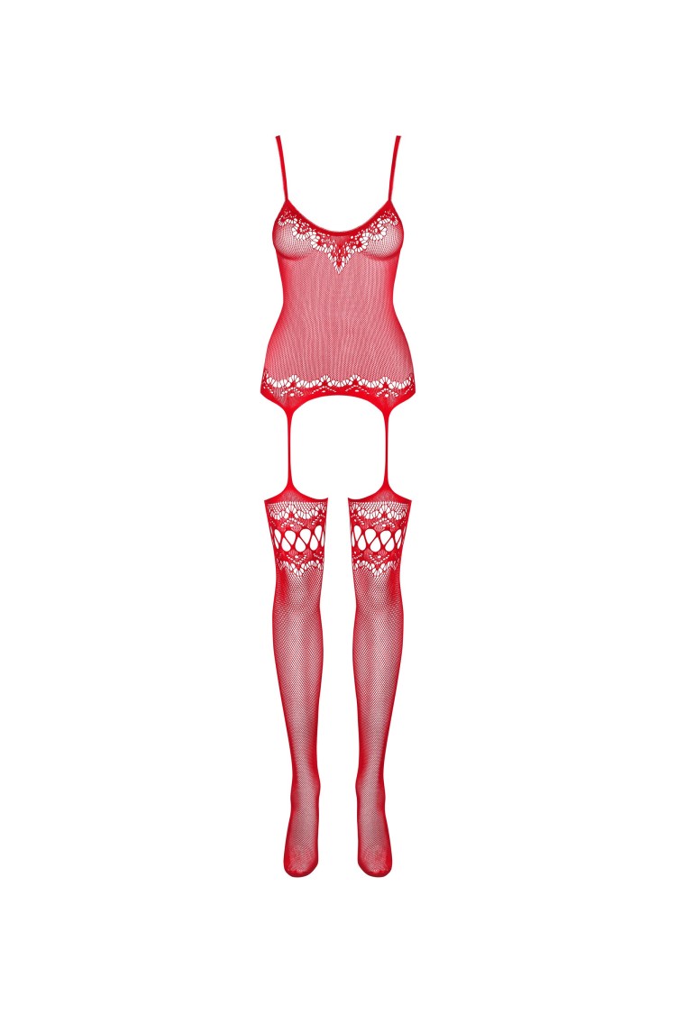 F214 Bodystocking Czerwone S/M/L Obsessive