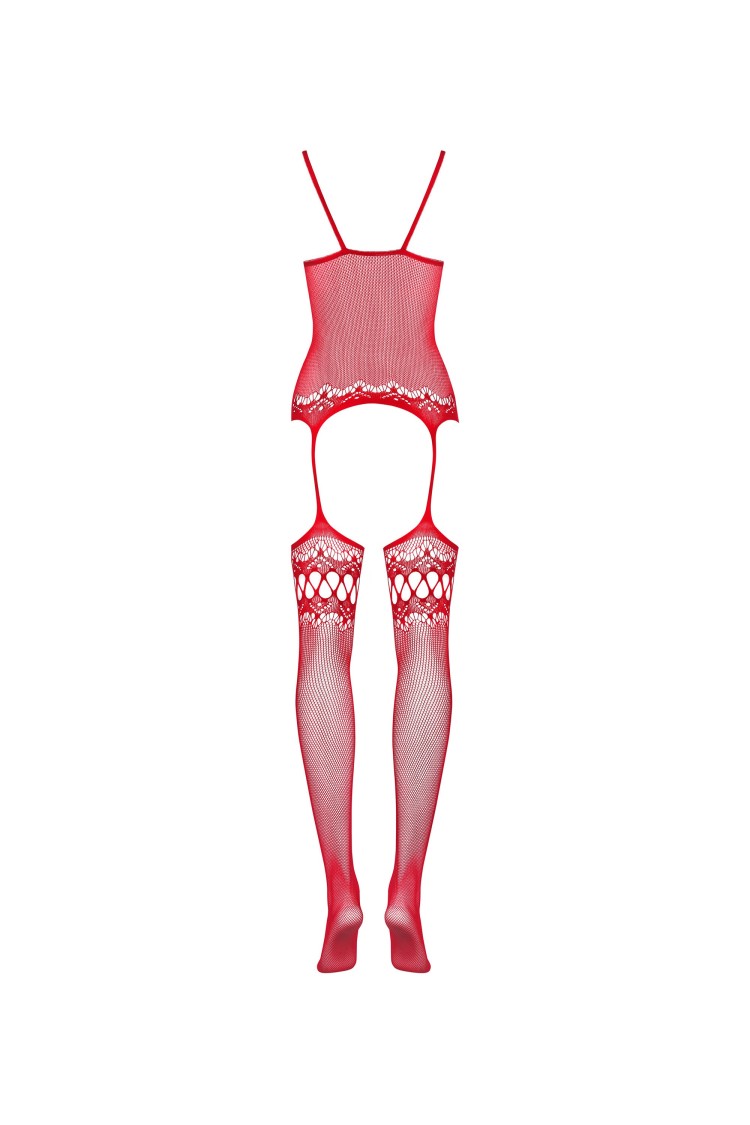 F214 Bodystocking Czerwone S/M/L Obsessive