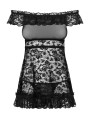 Koronkowa Babydoll Ze Stringami Flores L/Xl Obsessive