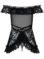 Koronkowa Babydoll Ze Stringami Flores L/Xl Obsessive