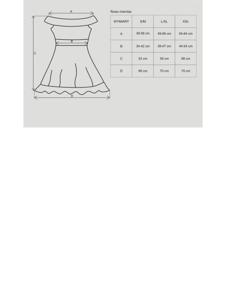 Koronkowa Babydoll Ze Stringami Flores L/Xl Obsessive
