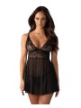 Idillia Babydoll Ze Stringami Czarna S/M Obsessive