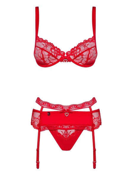 Heartina Komplet Czerwony S/M Obsessive