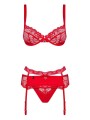 Heartina Komplet Czerwony S/M Obsessive