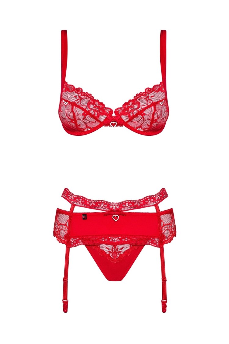 Heartina Komplet Czerwony L/Xl Obsessive