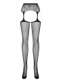 Pończochy Garter Stockings S307 Black Xl/Xxl Obsessive