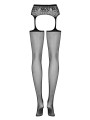 Pończochy Garter Stockings S307 Black Xl/Xxl Obsessive