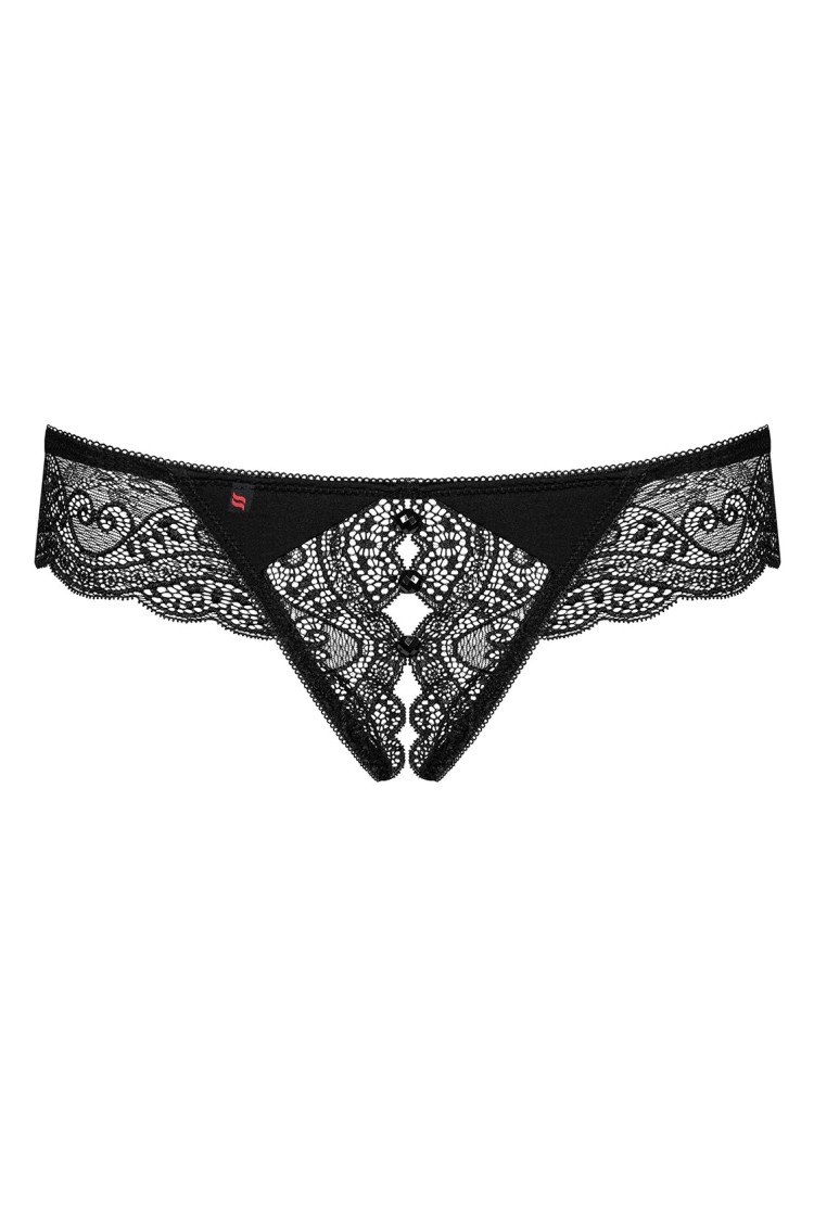 Miamor Stringi Otwarte Czarne S/M Obsessive