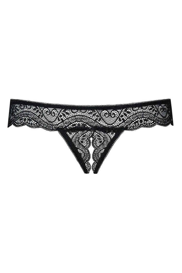Miamor Stringi Otwarte Czarne L/Xl Obsessive