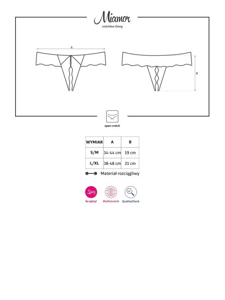 Miamor Stringi Otwarte Czarne L/Xl Obsessive