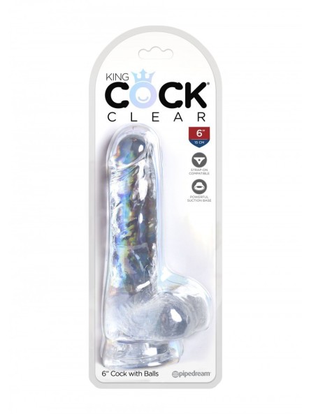 6 Inch Cock With Balls Transparant King Cock