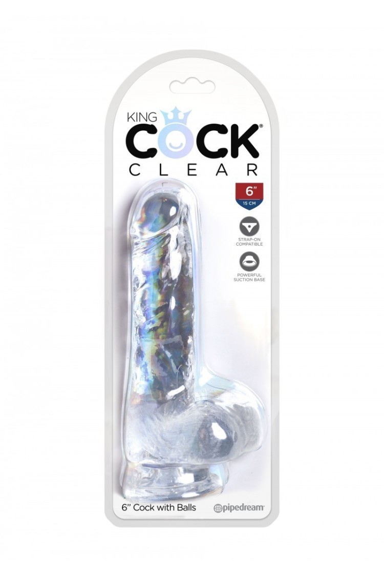 6 Inch Cock With Balls Transparant King Cock