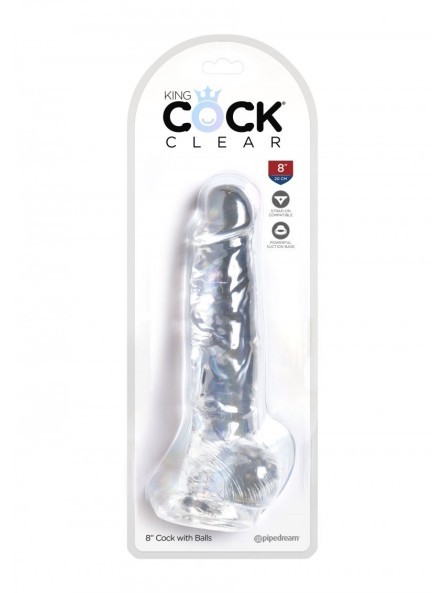8 Inch Cock With Balls Transparant King Cock