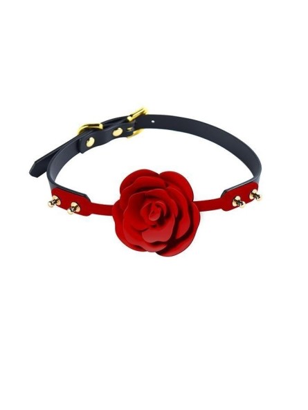 Silikonowy Knebel W Kształcie Róży Z Czarnymi Paskami Zalo & Upko Doll Series Rose Ball Gag UPKO