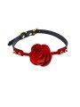Silikonowy Knebel W Kształcie Róży Z Czarnymi Paskami Zalo & Upko Doll Series Rose Ball Gag UPKO
