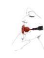 Silikonowy Knebel W Kształcie Róży Z Czarnymi Paskami Zalo & Upko Doll Series Rose Ball Gag UPKO