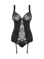 Gorset Czarny Z Figami Heartina S/M Obsessive