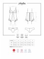 Gorset Czarny Z Figami Heartina S/M Obsessive