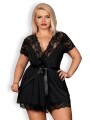 810-Pei-1 Szlafrok Czarny 2Xl/3Xl Obsessive