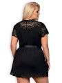 810-Pei-1 Szlafrok Czarny 2Xl/3Xl Obsessive