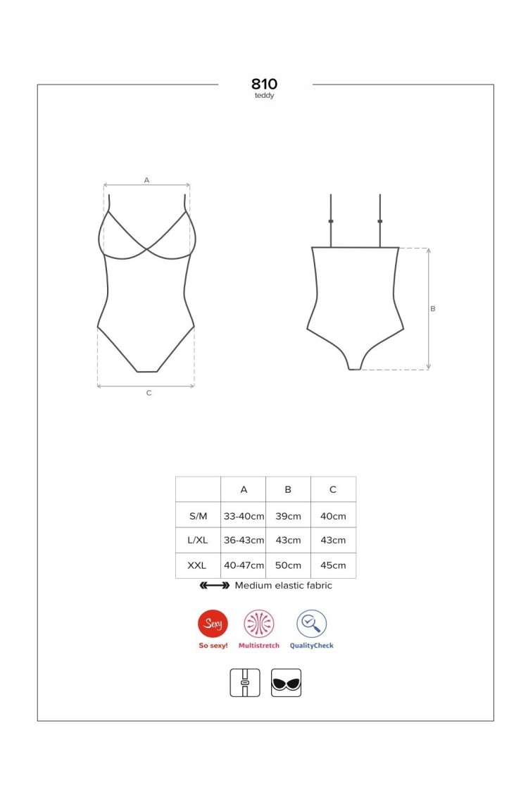 810-Ted-1 Body Czarne 2Xl/3Xl Obsessive