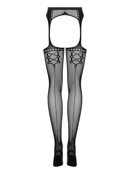 Garter Stockings S314 Czarne S/M/L Obsessive