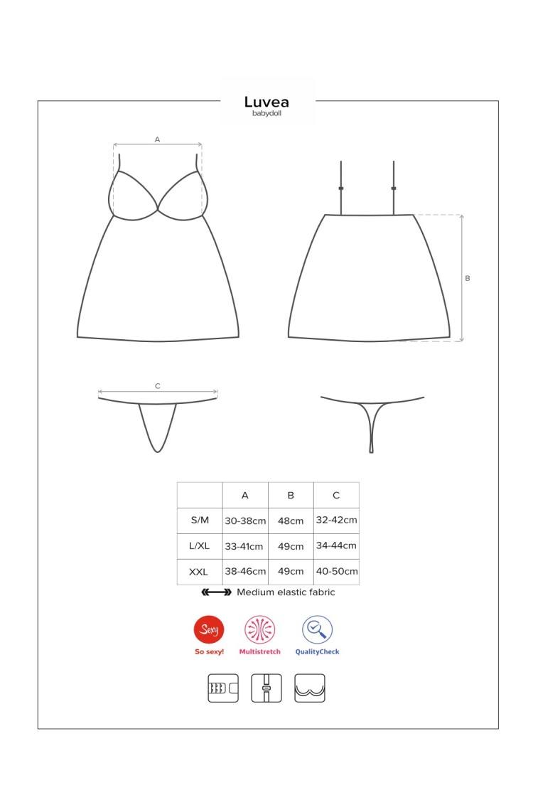 Babydoll Ze Stringami Luvae L/Xl Obsessive
