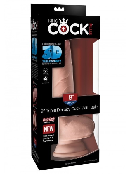 Plus 8' Triple Density Cock With Balls King Cock