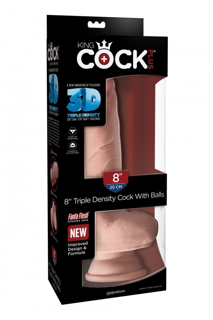 Plus 8' Triple Density Cock With Balls King Cock
