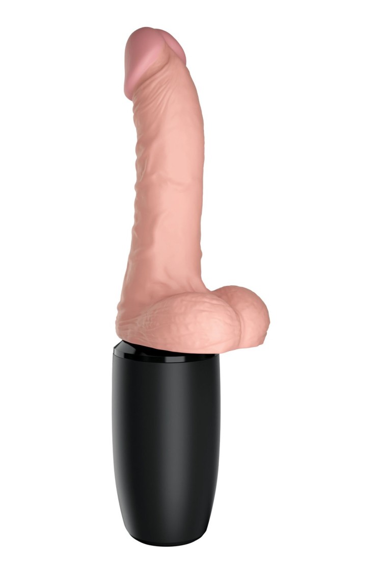 Wibrator z funkcją grzania i pchnięć Triple Threat King Cock Plus