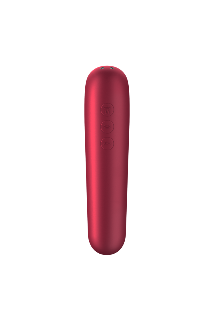 Stymulator łechtaczki z wibratorem Dual Love Red Satisfayer