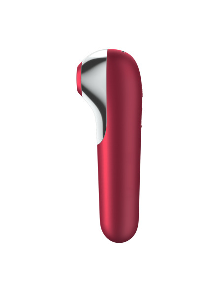 Stymulator łechtaczki z wibratorem Dual Love Red Satisfayer