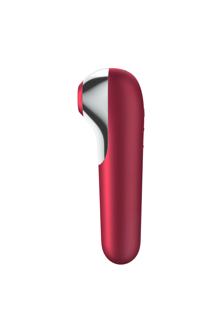 Stymulator łechtaczki z wibratorem Dual Love Red Satisfayer