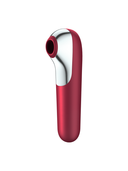 Stymulator łechtaczki z wibratorem Dual Love Red Satisfayer
