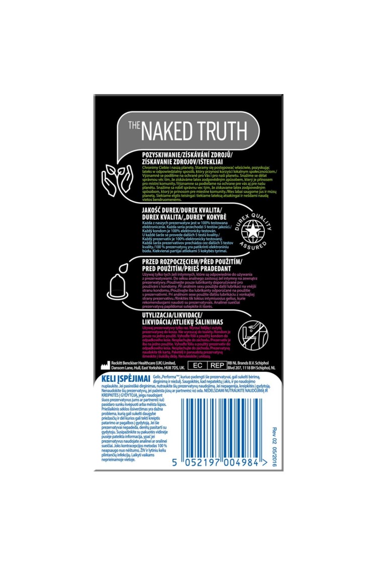 Prezerwatywy Lateksowe Ze Środkiem Opóźniającym Wytrysk Mutual Pleasure 10Szt. Durex