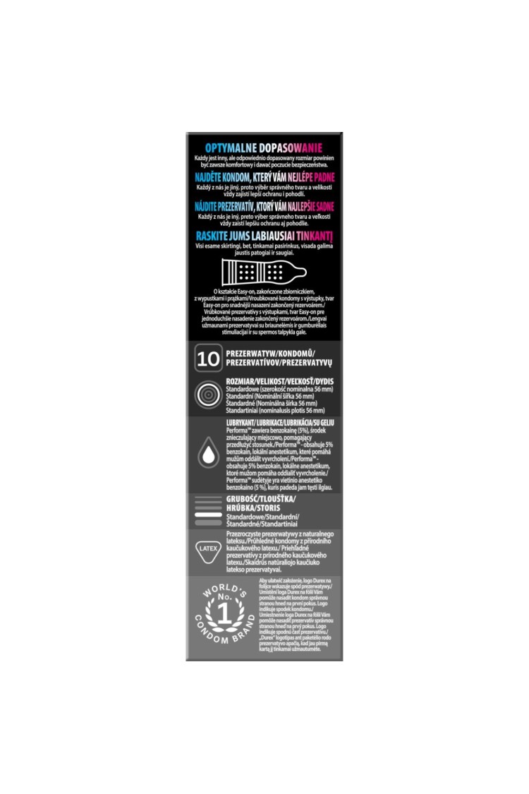 Prezerwatywy Lateksowe Ze Środkiem Opóźniającym Wytrysk Mutual Pleasure 10Szt. Durex