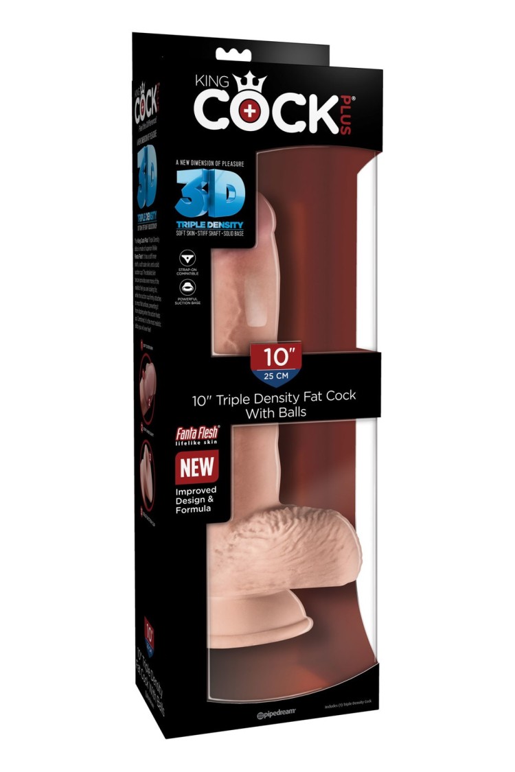 Realistyczne Dildo Z Przyssawką Triple Density Fat With Balls 10 Inch King Cock