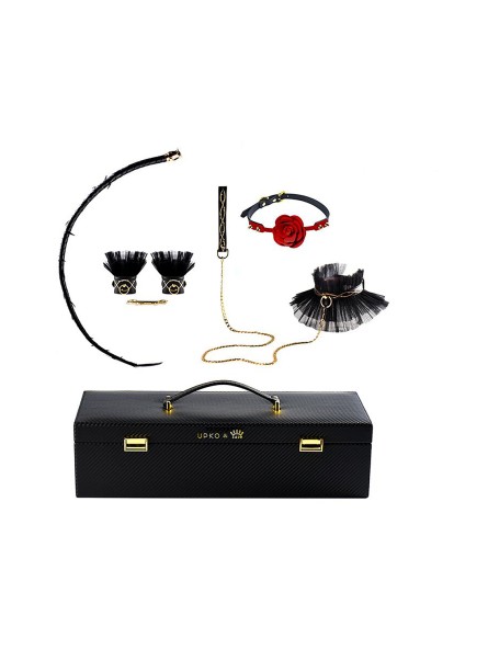 Zestaw Skórzanych Akcesoriów Do Bdsm W Walizeczce Zalo & Upko Luxurious & Romantic Bondage Play Kit UPKO