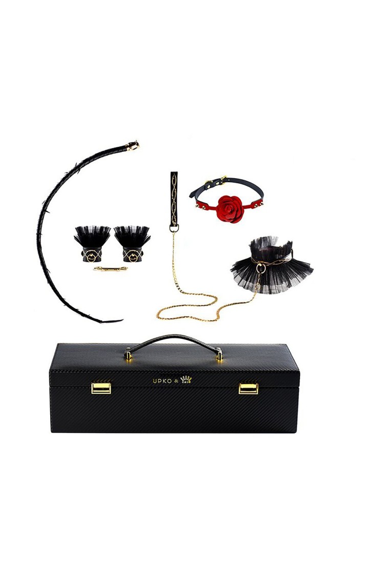 Zestaw Skórzanych Akcesoriów Do Bdsm W Walizeczce Zalo & Upko Luxurious & Romantic Bondage Play Kit UPKO