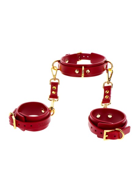 Kajdanki Na Ręce Z Obrożą D-Ring Collar And Wrist Cuffs Taboom