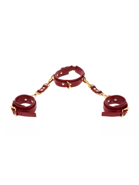 Kajdanki Na Ręce Z Obrożą D-Ring Collar And Wrist Cuffs Taboom